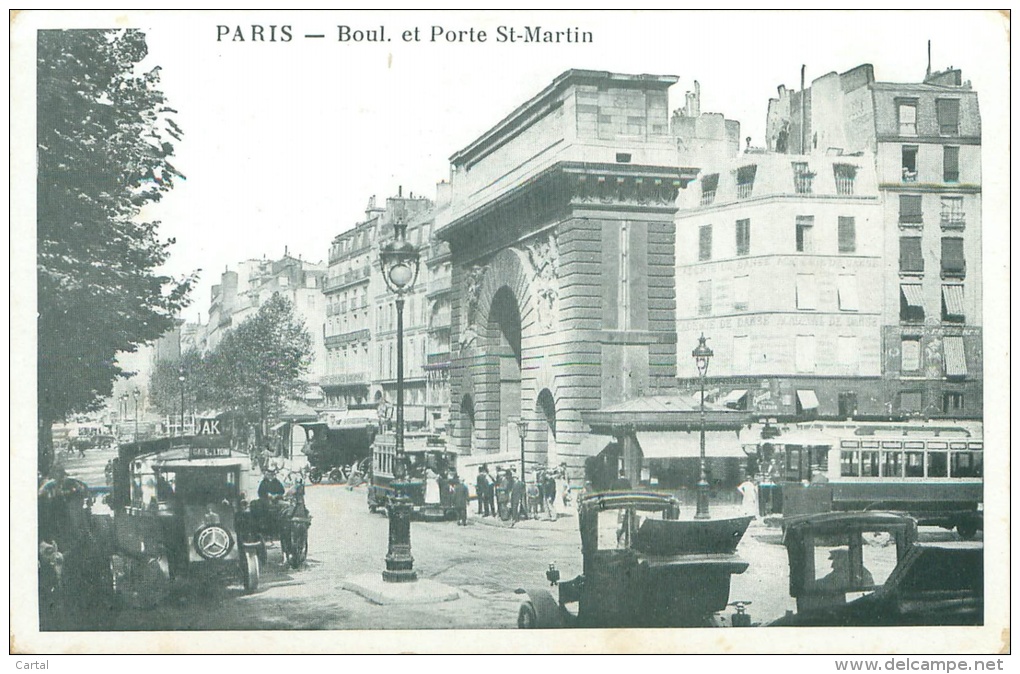 75 - PARIS - Boul. Et Porte St-Martin - Transport Urbain En Surface