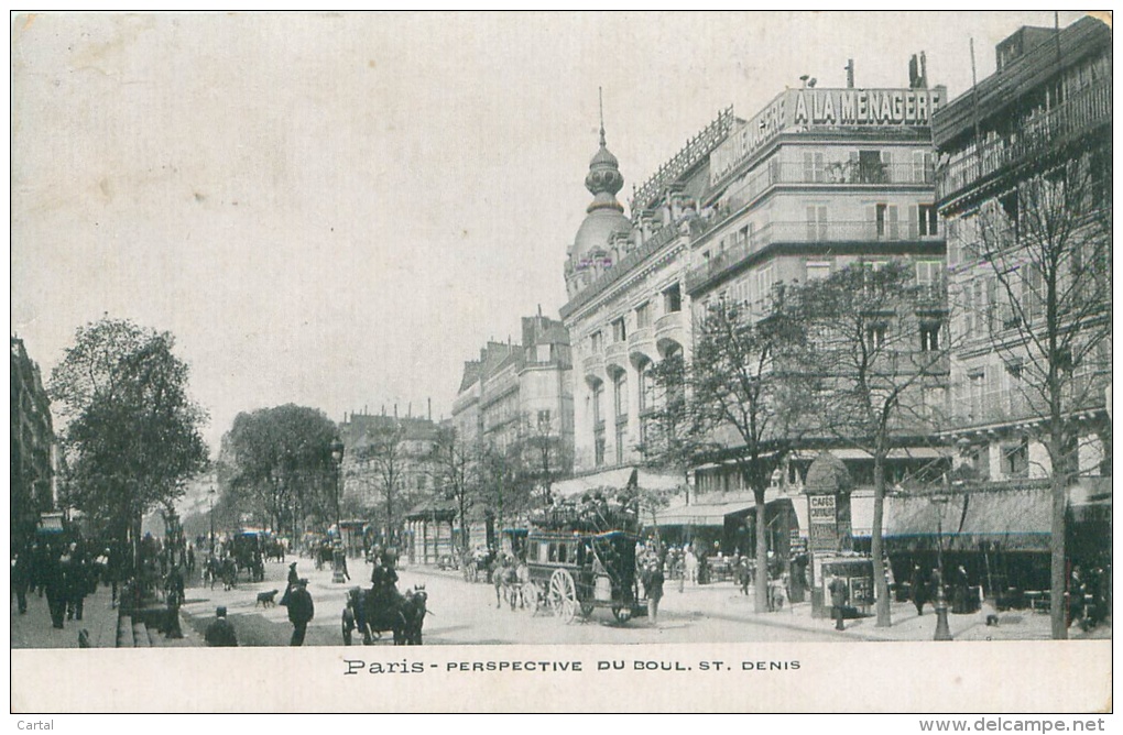 75 - PARIS - Perspective Du Boul. St-Denis - Transport Urbain En Surface