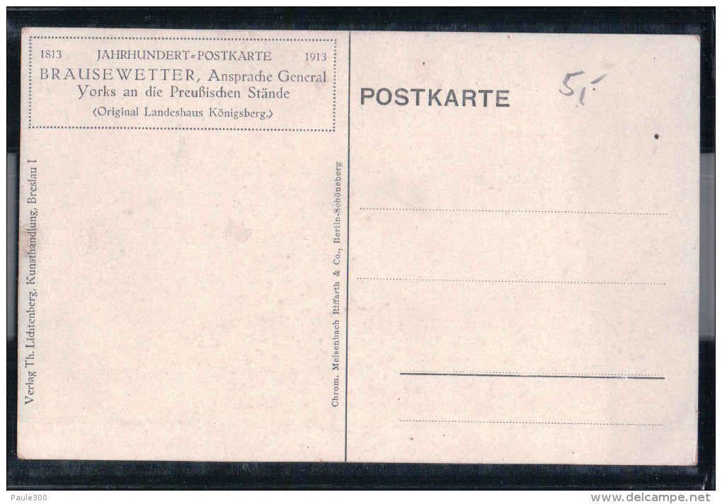 Königsberg - Landeshaus - Brausewetter - Ansprache General York - Künstlerkarte - Ostpreussen