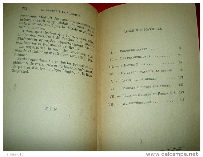 Maginot Siegfried La Guerre! La Guerre! Commandant Cazal 1939  ROMAN / 2e Guerre Mondiale - Guerre 1939-45