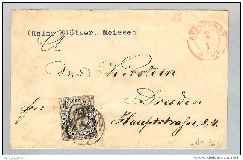 Sachsen Meissen 1863-01-02 Brief Nach Dresden - Saxony