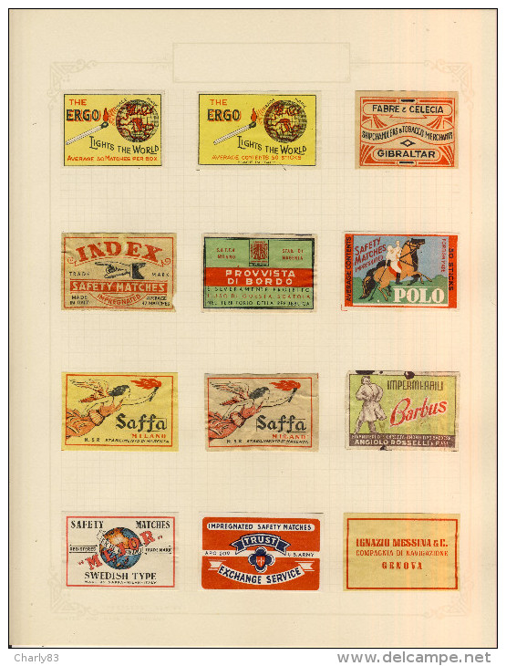 BEAU  LOT   ETIQUETTES BOITES D'ALLUMETTES  ANCIENNES  ITALIE  N3 - Boites D'allumettes - Etiquettes