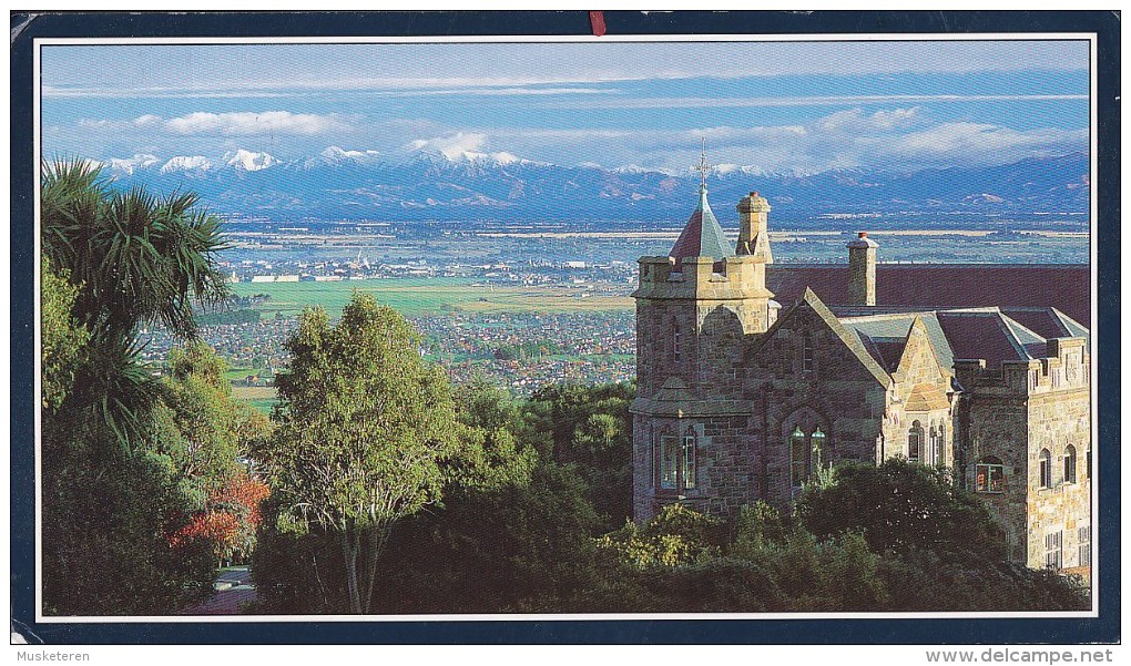 New Zealand PPC Christchurch AIRPOST Par Avion Label CHRISTCHURCH 1999 ODENSE Denmark READRESSED (2 Scans) - Luftpost