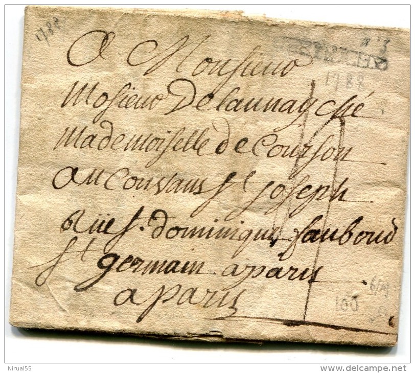 ETRECHY Seine Et Oise Marque " DEZTRICHY " N° 3 - 1788 Sur Lettre Au Départ De CHAMARANDE ....G - 1701-1800: Precursors XVIII