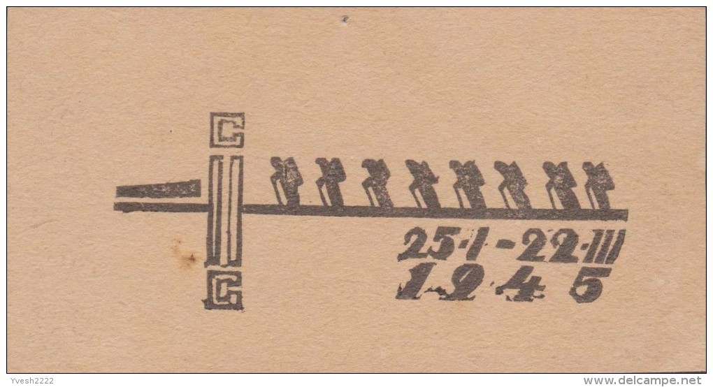 Pologne 1945. Camp De Woldenberg. Essai D´oblitération 25 I - 22 III. Exposition Préparée ? Le 25 Janvier, évacuation - Campo De Prisioneros