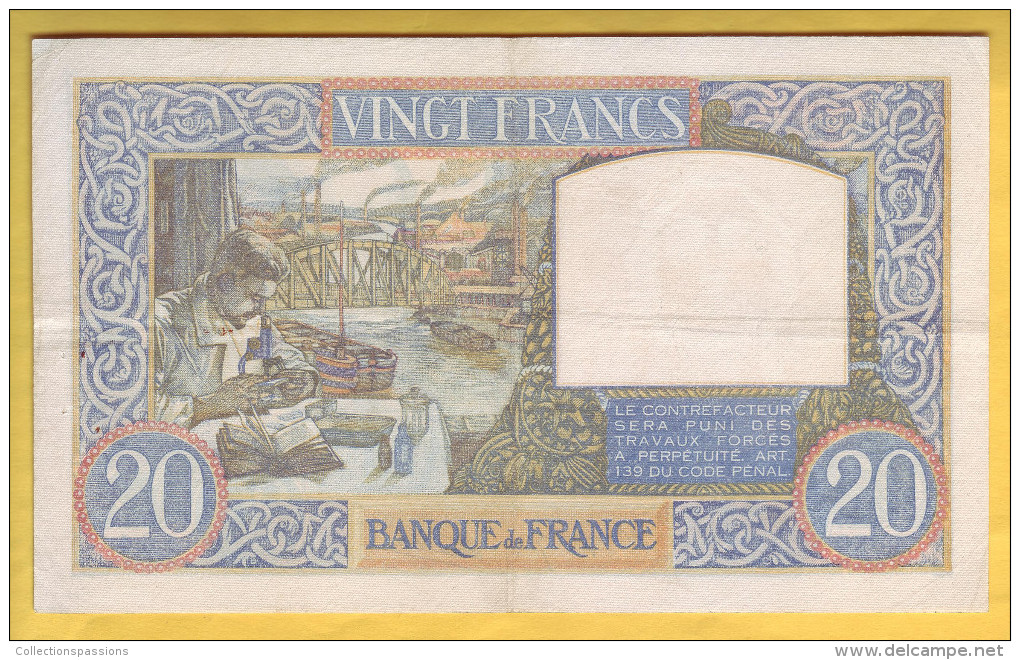BILLET FRANCAIS - 20 Francs Science Et Travail 6.6.1940 TTB+ - 20 F 1939-1942 ''Science Et Travail''