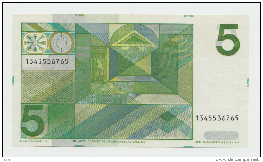 Netherlands 5 Gulden 1973 XF++ CRISP Pre-Euro Banknote P 95 - 5 Gulden