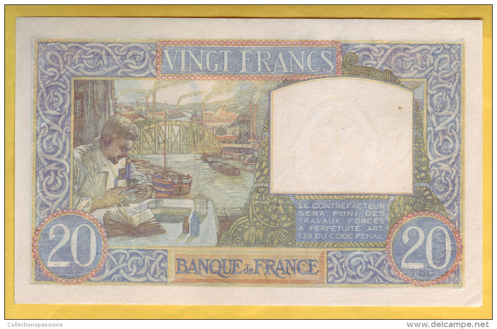 BILLET FRANCAIS - 20 Francs Science Et Travail 18.9.1941 SUP+ - 20 F 1939-1942 ''Science Et Travail''