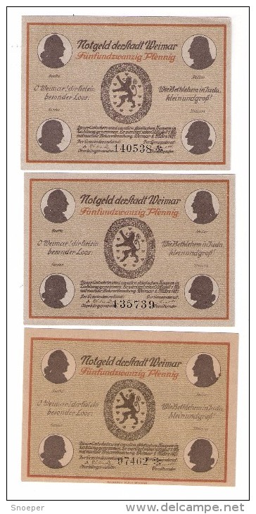 **notgeld   Weimar 3 X 25 Pf  1398.1a - [11] Emissions Locales