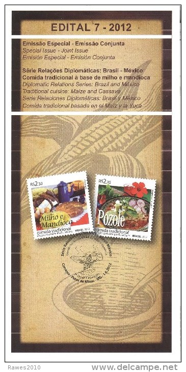 Brasilien 2012 Postankündigung Basilien - Mexico Frühstück - Gemüse - Cartas & Documentos