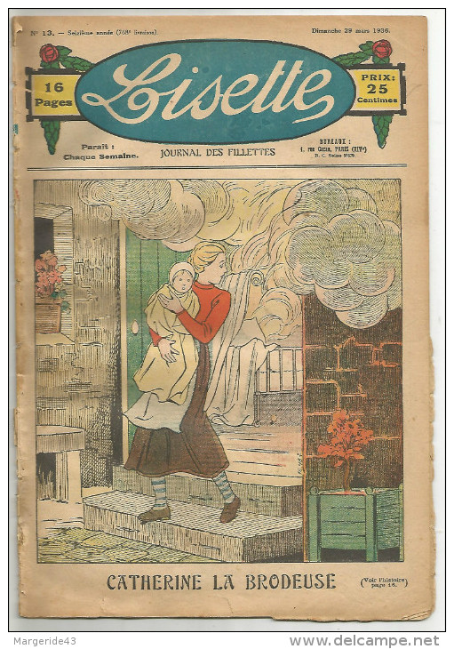 LISETTE N°13 DU 29 MARS 1936 - Lisette