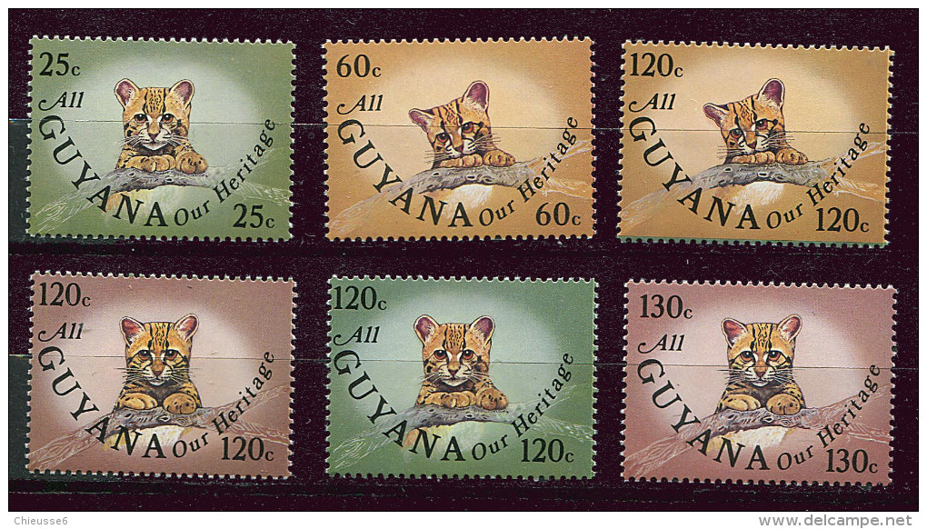 (CL 7 - P56) Guyane ** N° 1111 à 1116 (ref. Michel Au Dos) - Ocelot - - Guyane (1966-...)