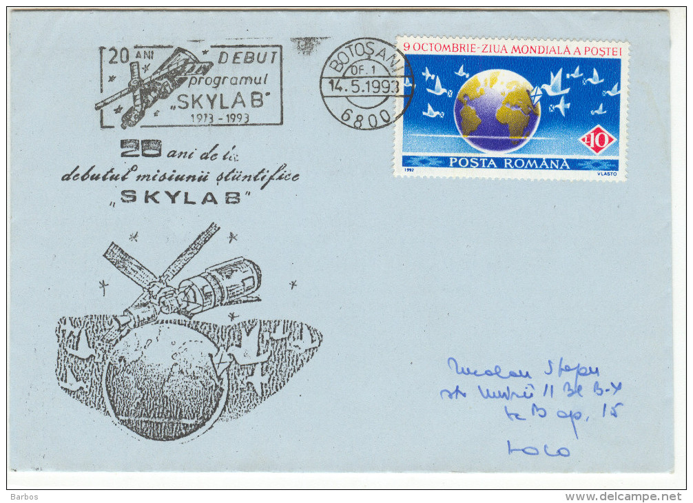 Romania , 1993 , Space , 25 Years - SKYLAB ,  Special Cancell. - Other & Unclassified