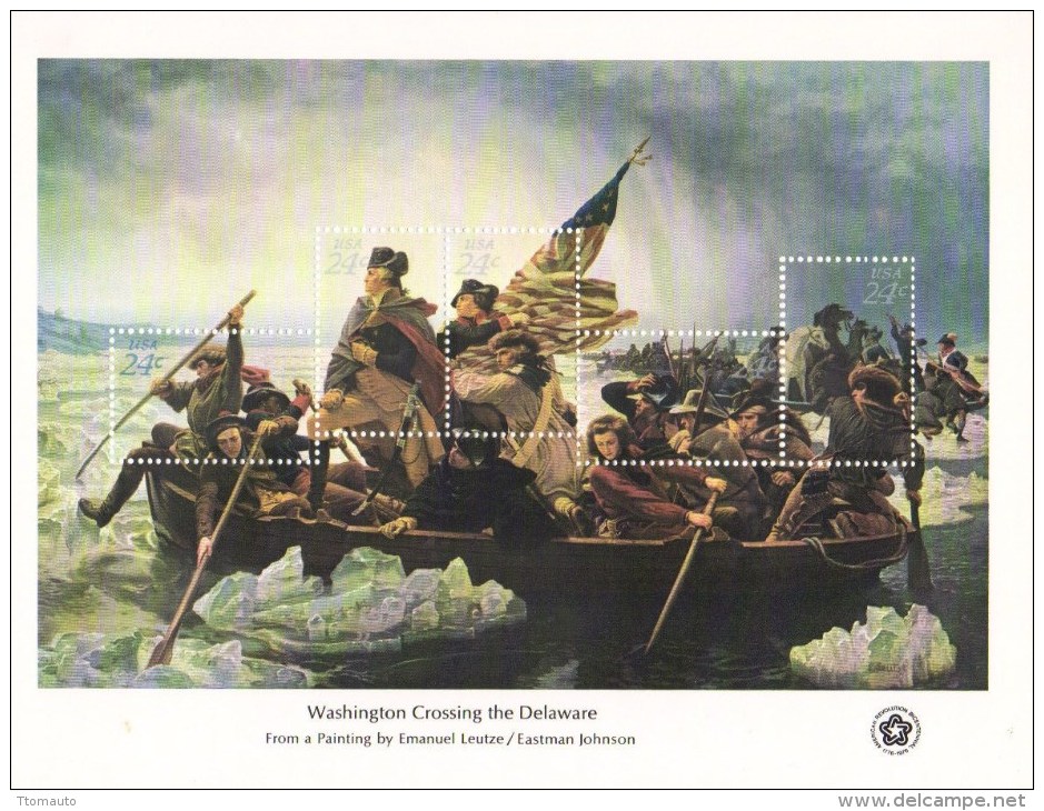 USA 1976  -  Washington Crossing The Delaware  -  Large 20 X 15 Cms 5v Sheet   -  MNH - George Washington