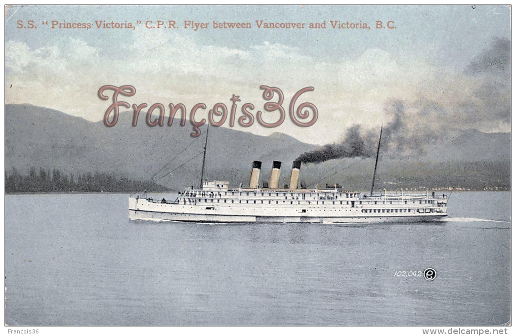 Canada - Vancouver - "Princess Victoria," Flyer Between Vancouver And Victoria, B.C. - 2 SCANS - Vancouver