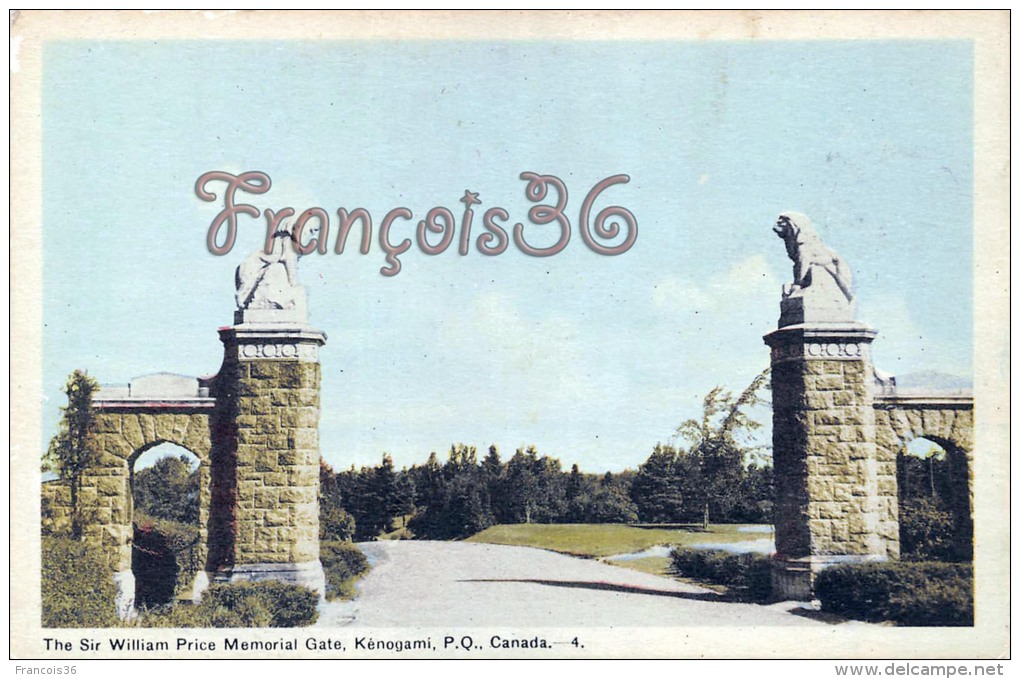 Canada - Québec - The Sir William Price Memorial Gate, Kénogami, P.Q. - 2 SCANS - Autres & Non Classés