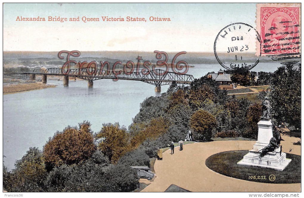 Canada - Ontario - Alexandra Bridge An Queen Victoria Statue, Ottawa - 2 SCANS - Ottawa