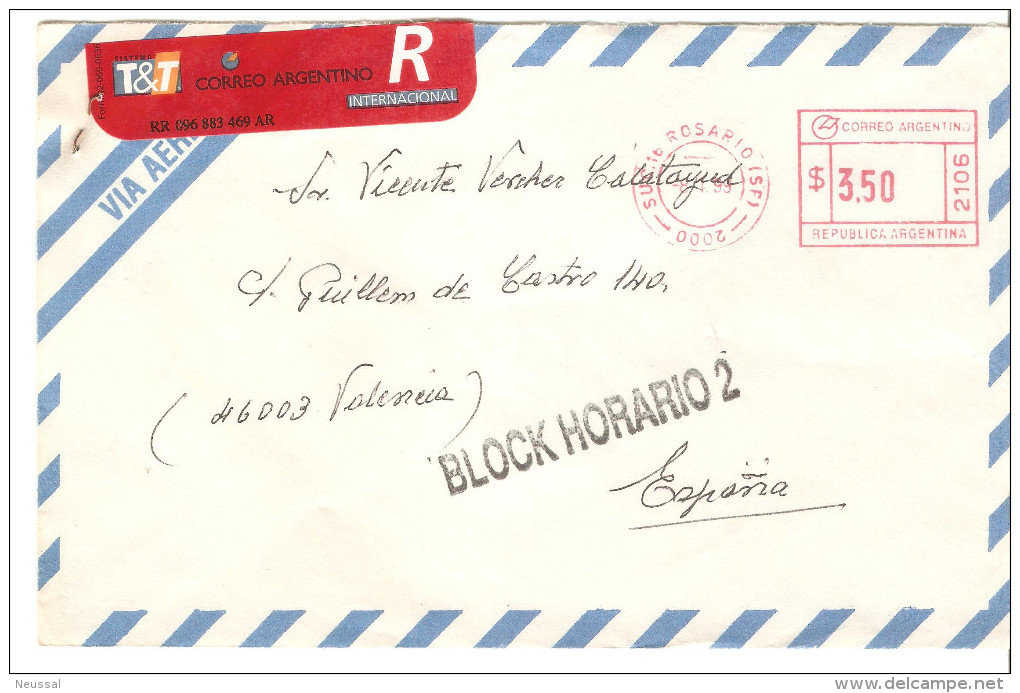 Carta  De Argentina. Matasello Rojo. - Lettres & Documents