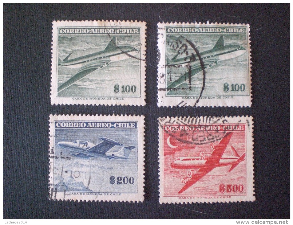 STAMPS CILE 1955 Airmail 3. October    WM: 8   Perforation: 14 - Chile