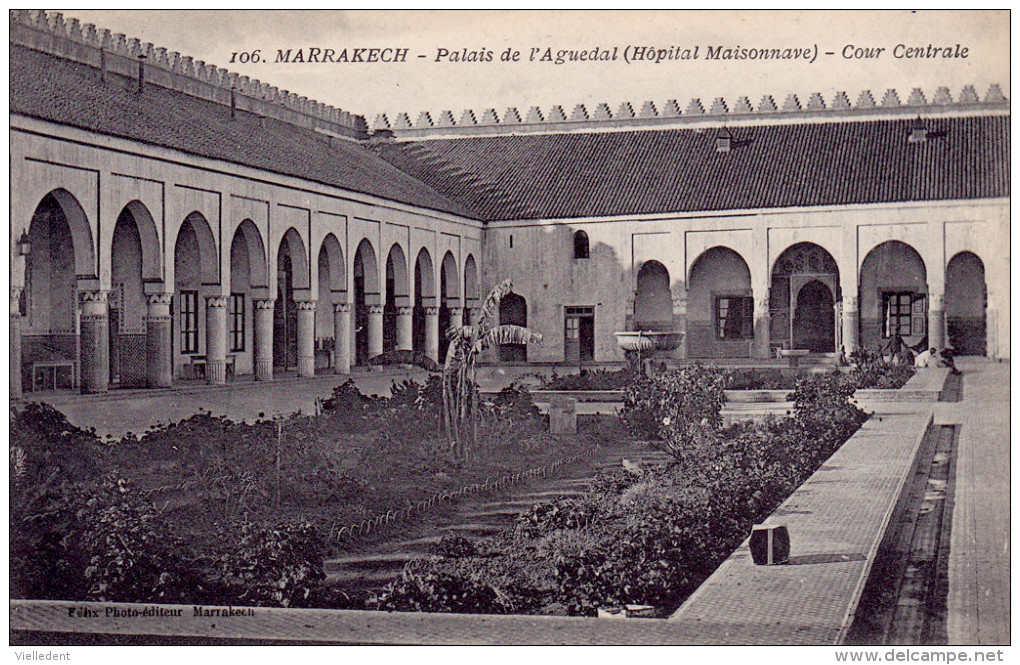 MARRAKECH - 2 Cpa Du Célèbre Photographe Félix -Pavillon De La Ménara Et Palais De L'Aguedal (Hôpital) - 2 Scans - Marrakech