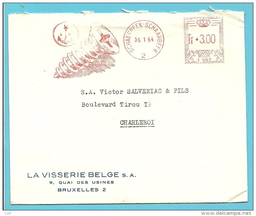 Brief Met Roodfrankeering ( LA VISSERIE / F562) Met Stempel SCHAARBEEK - 1960-79