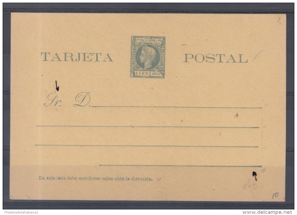 *F-EX.86 PUERTO RICO SPAIN ESPAÑA POSTAL STATIONERY 1899. EDIFIL No.10.  24Â€ - Puerto Rico