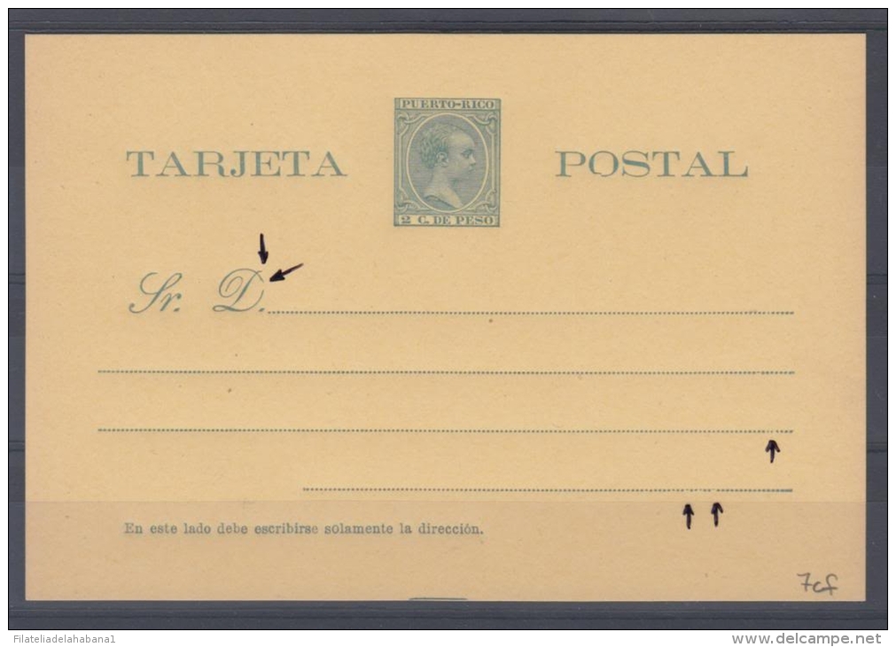 *F-EX.88 PUERTO RICO SPAIN ESPAÑA POSTAL STATIONERY 1899. EDIFIL No.7.  24Â€ - Puerto Rico