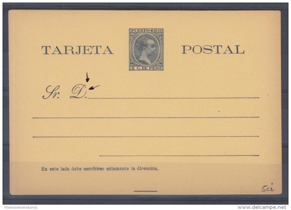 *F-EX.90 PUERTO RICO SPAIN ESPAÑA POSTAL STATIONERY 1899. EDIFIL No.5.  24Â€ - Puerto Rico