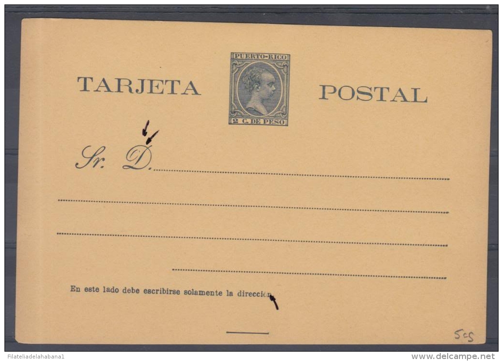 *F-EX.91 PUERTO RICO SPAIN ESPAÑA POSTAL STATIONERY 1899. EDIFIL No.5.  24Â€ - Puerto Rico