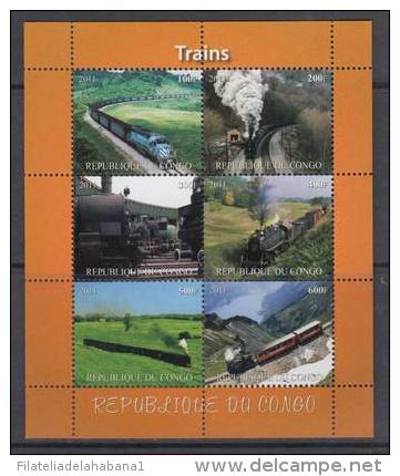F-EX.108 CONGO MNH RAILROAD TRAIN LOCOMOTIVE SPECIAL SHEET 2011 - Other & Unclassified