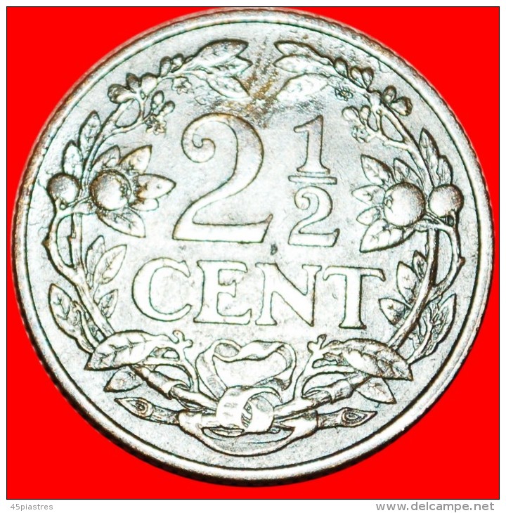* 2 Sold~ SEAHORSE: NETHERLANDS ★ 2 1/2 CENTS 1916! WILHELMINA (1890-1948) LOW START&#9733;NO RESERVE! - 2.5 Centavos