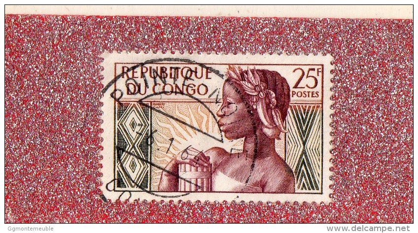 REP. DU  CONGO  --  ANNIVERSAIRE  DE LA  REPUBLIQUE  --  **  25 F. **  --  POSTE  1959  --  BEG - Usados