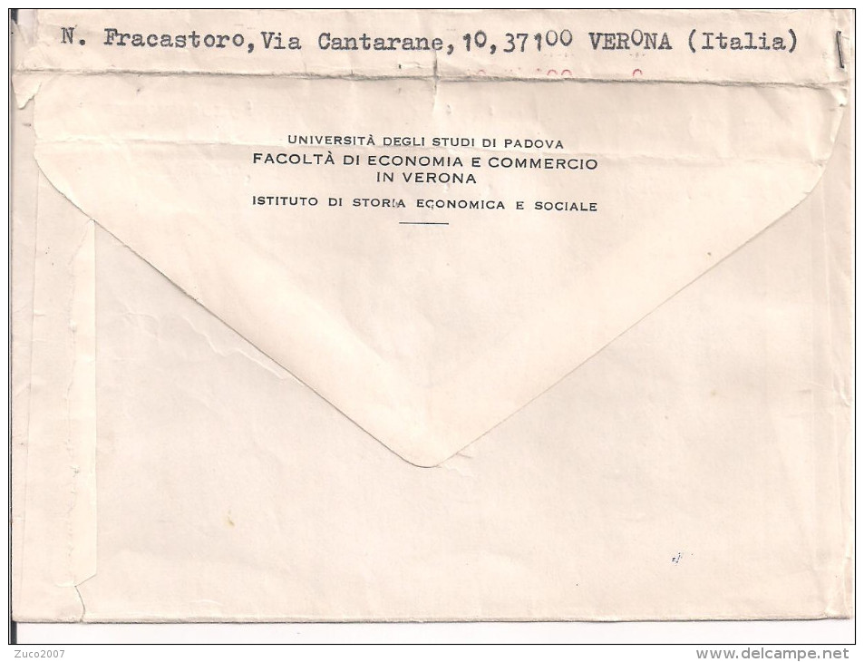 SIRACUSANA £. 100+120 CASTELLI, IN TARIFFA LETTERA PER ESTERO RIJEKA, JUGOSLAVIA, 1980, POSTE VERONA, - 1971-80: Storia Postale