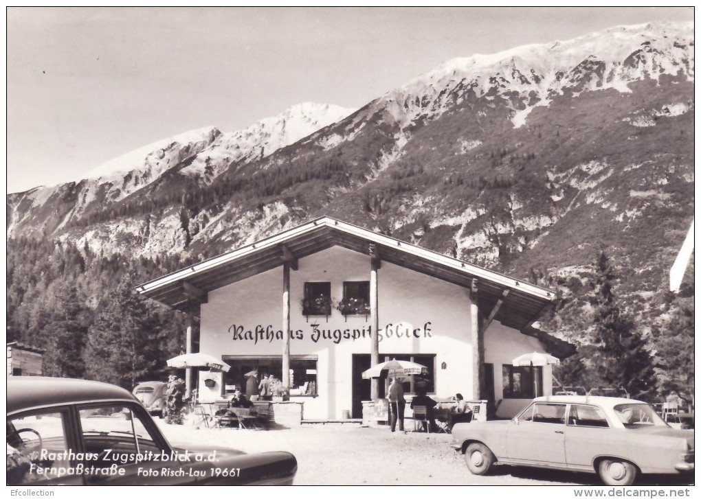 RASTHAUS ZUGSPITZBLICK 1964 Restaurant Bar AUTRICHE Tyrol BIBERWIER Reuttle Automobile Car Foto Risch Lau Rare - Reutte