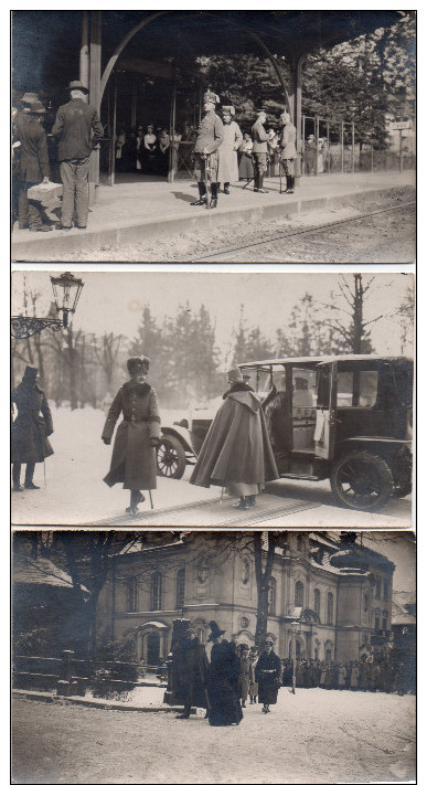 Lot De 3 Cartes Photo ,occupation  Pless Pologne ..quai De Gare , Et Diverses Animees - Guerre 1914-18