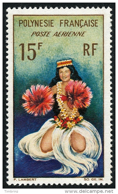 POLYNESIE 1964 - Yv. PA 7 ** SUP  Cote= 5,60 EUR - Danseuse Tahitienne ..Réf.POL22234 - Neufs