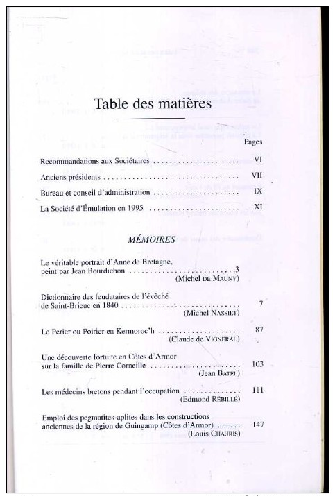 Bulletin Societe Emulation Des Cotes Du Nord Tome 124 Editions De 1996 Kermoroc'h Pledeliac  Corlay  Beurre - Bretagne