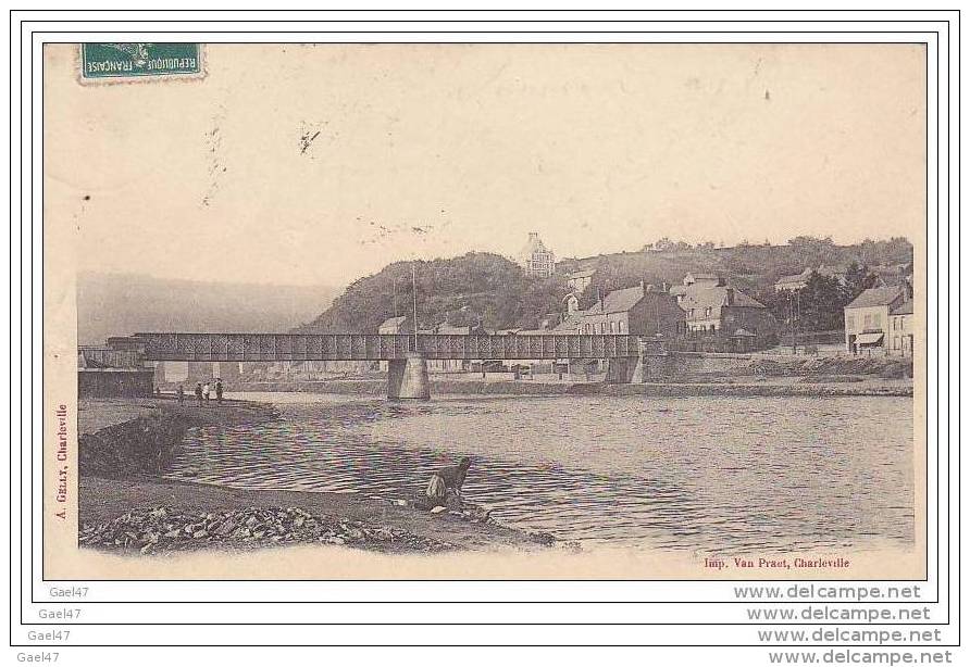 Cpa Réf-JPS-1170 (  Dép 08 Vallée De La MEUSE )  Groupe De Personnes Prés Du PONT   De  NOUZON - Autres & Non Classés