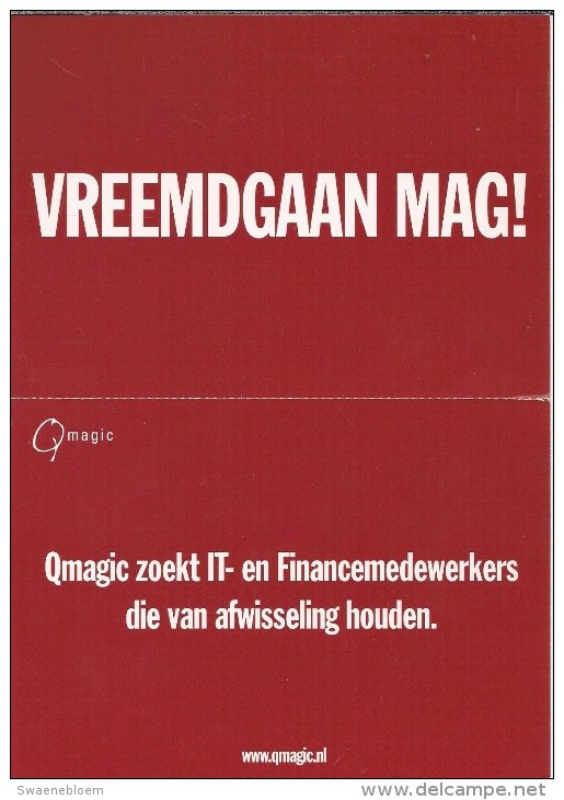 Boomerang Dubbelekaart - Vreemdgaan Mag! Qmagic. Naarden. Zoetermeer. Zwolle.  2 Scans - Publicité