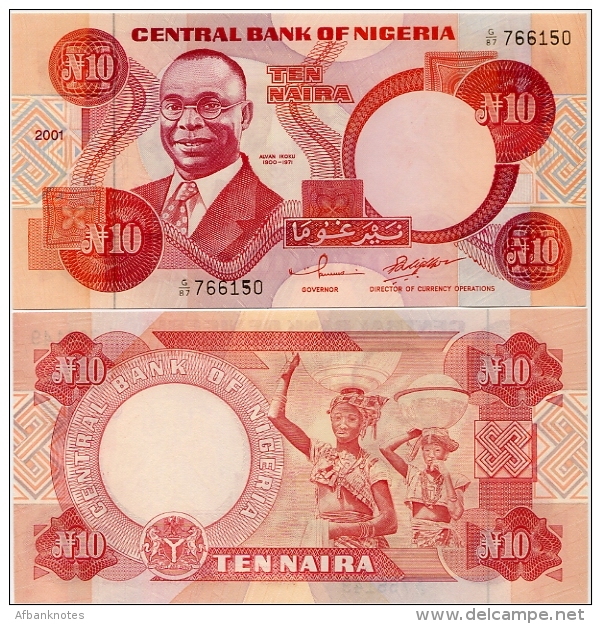 NIGERIA       10 Naira       P-25f       2001       UNC - Nigeria