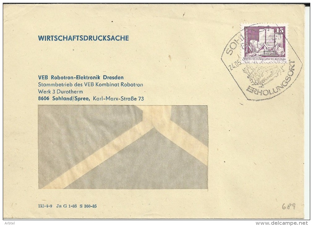 ALEMANIA DDR CC SELLO LENIN SOHLAND ERHOLUNGSORT - Andere & Zonder Classificatie