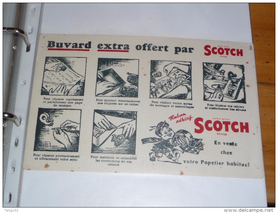 BUVARD Publicitaire Scotch Ruban Adhésif SCOTCH En Vente Chez Votre Papetier Habituel - Cartoleria