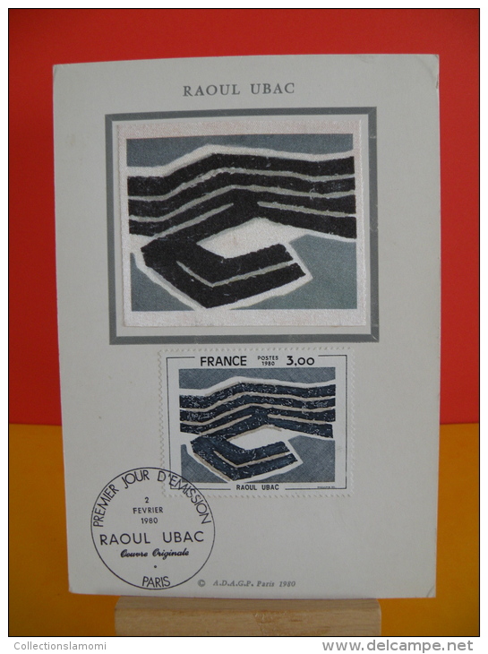 FDC- Carte Maxi, Raoul Ubac - Paris - 2.2.1980 - 1er Jour, Coté 2,50 € - 1980-1989