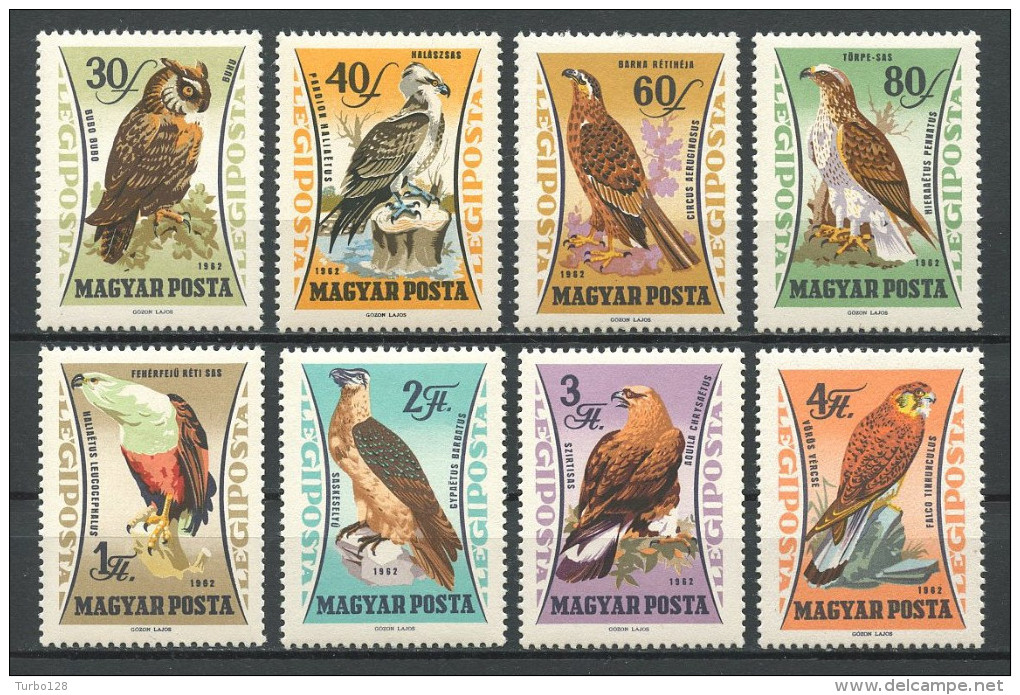 HONGRIE 1962 PA N° 250/257 ** Neufs = MNH Superbes Cote 9 € Oiseaux Birds Faune Fauna Animaux - Unused Stamps