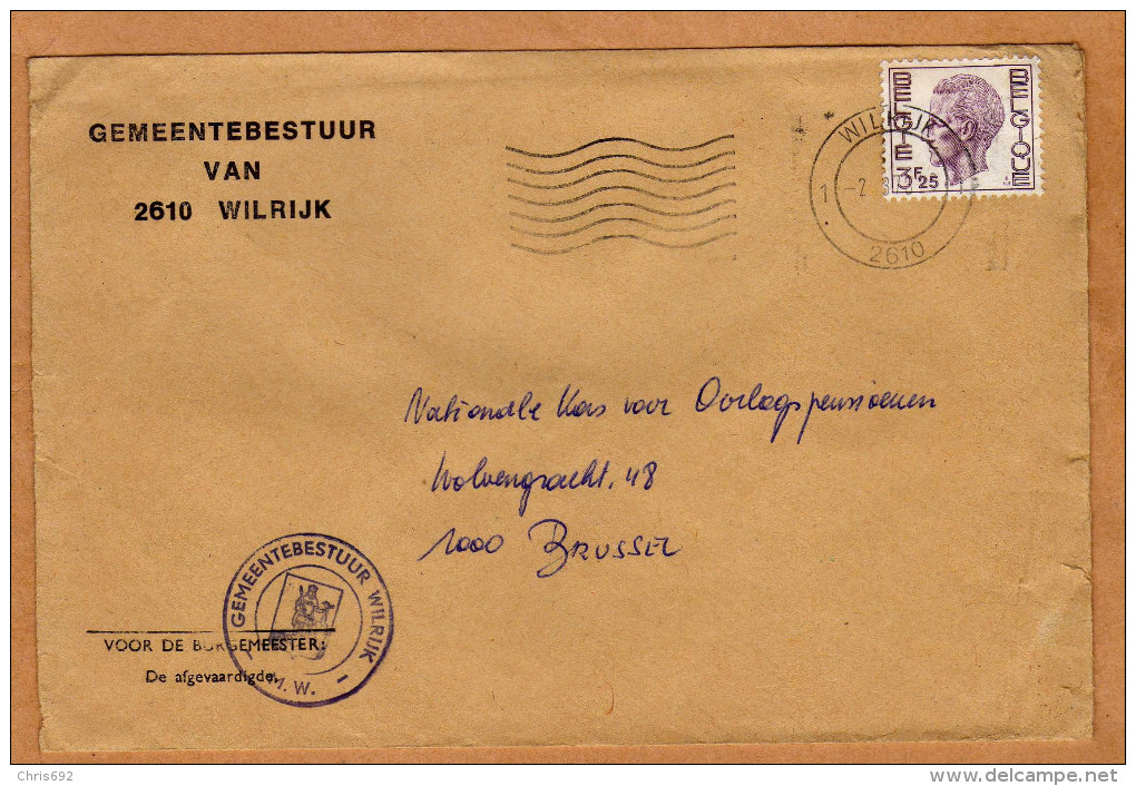 Enveloppe Brief Cover Gemeentebestuur Van Wilrijk - Lettres & Documents