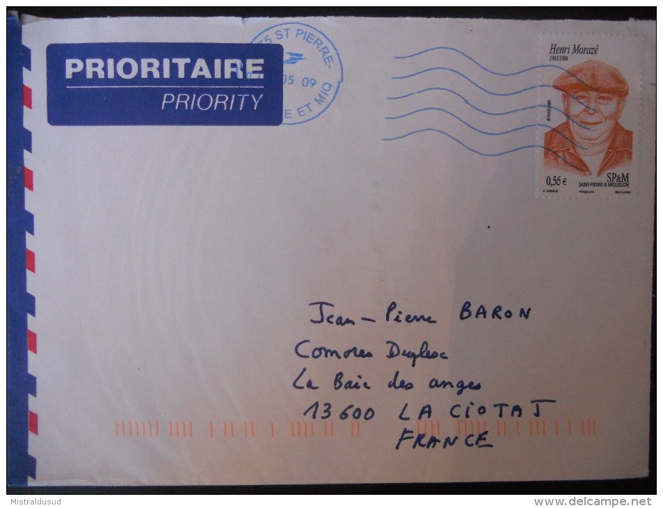 Saint Pierre Et Miquelon Lettre De St Pierre 2005 Pour La Ciotat - Storia Postale