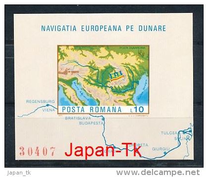 RUMÄNIEN  Mi.Nr. Block 147 Europa Mitläufer - Landkarte Mit Einzeichnung Der Donau   -1977 -  MNH - 1977