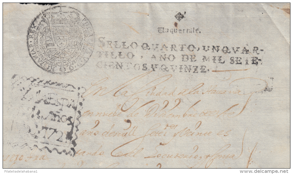 E1231 DOMINICA REP SPAIN ESPAÑA SEALED PAPER 1715 TO 1720-21. SURCHARGE PAPER - Fiscal-postal