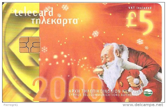 CARTE-PUCE-CHYPRE-11/99-PERE NOEL-MERRY CHRISTMAS-TBE-RARE - Noel