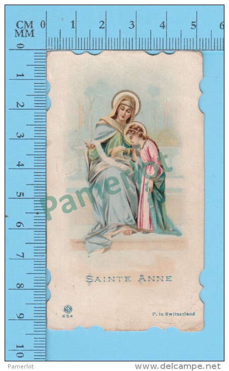 Suisse-654 ( Sainte Anne Enseignant à Marie ) Dentelé Religion Images  Pieuses, Holy Card Santini  Recto/verso - Images Religieuses